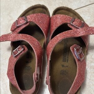 Birkenstock Pink Glitter Sandals with Adjustable Buckles